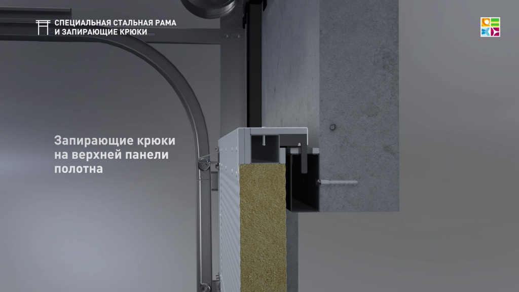Противопожарные секционные ворота PROFIRE. Запирающие крюки