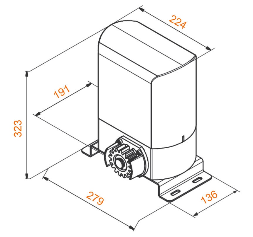 привод DoorHan SLIDING-800 размеры